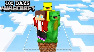 JJ and Mikey Survived 100 Days in an EXPANDING WORLD in Minecraft