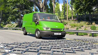 محاكي الحوادث BeamNG.drive | تحدي السيارات ضد الشوك 🚗🚧 (113#)