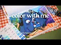 color with me ASMR Disney Pixar mystery coloring book Dory using Guangna acrylic markers