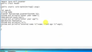 java program using scanner class for input