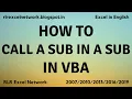 376 Learn VBA - Call a Sub Procedure in a Sub Procedure in VBA Part-33 English