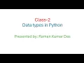 class 2 data types in python programming in bangla