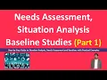 How to Conduct Needs Assessment Situation Analysis Baseline Studies Studies Tutorial Part 1