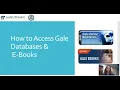 How to Access Gale Databases Ebooks