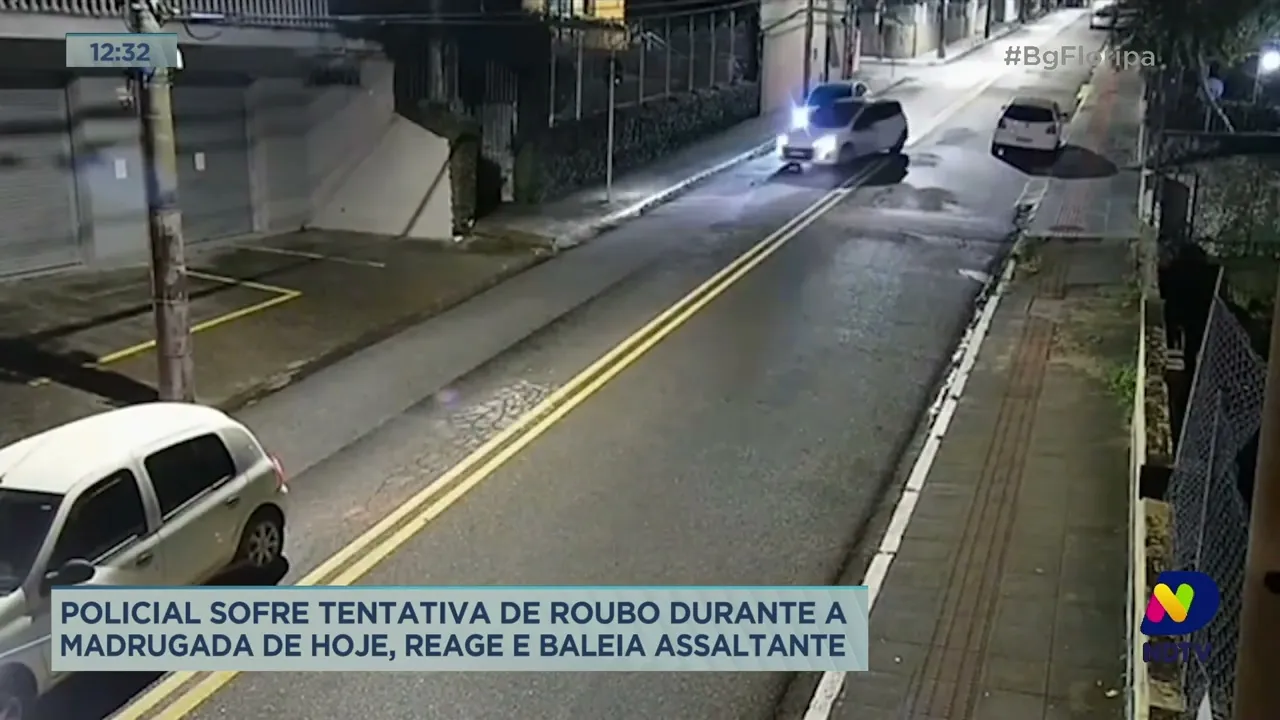 Policial sofre tentativa de roubo nesta terça-feira, reage e baleia assaltante, em Florianópolis