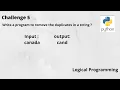 How to remove the duplicate characters in a string Python