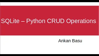 Python SQLite CRUD - Create Table Insert Update Delete Where Clause Conditionals limiting data