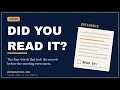 Did You Read It The Question That Locks the Record in Any Grievance Hearing