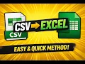How to Convert CSV File to Excel Easy Quick Method Step-by-Step Tutorial