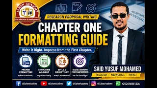 🎓 RESEARCH PROPOSAL WRITING - CHAPTER ONE FORMATTING GUIDE