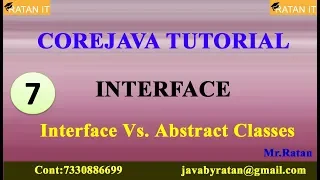 Core Java Tutorial Interface - 7 Interface Vs Abstract Classes By Ratan Sir