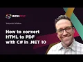 How to Convert HTML to PDF with C in NET 10 IronPDF