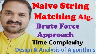 Naive String Matching Algorithm with Example Brute Force Approach Time Complexity DAA