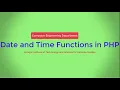 Date and Time Functions in PHP with Bhumika Zalavadia