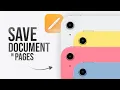 How to Save a Document in Pages on iPad tutorial