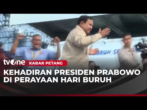 Momen Presiden Prabowo Joget saat Hadiri Peringatan Hari Buruh di Monas