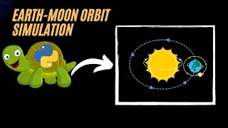 Earth-Moon Orbit Simulation using Python Turtle GUI use Pycharm