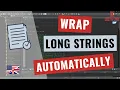 Automatically wrap Long Strings in Eclipse ADT english