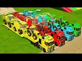 Download Lagu TRANSPORTING TRACTORS, FORAGE HARVESTERS \u0026 SPRAYERS WITH BIG TRUCKS! - Farming Simulator 22