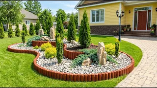 100 Low Maintenance Front Yard Ideas Using River Rocks | Landscape Design