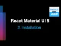 React Material UI 5 2-Installation