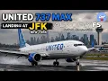 United 737 MAX Smooth Landing at JFK Airport New York Arrival