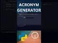 Acronym Generator using Python ep1 Tech LK