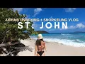 St John USVI travel vlog EP1 snorkel w rays beach reviews Airbnb unboxing