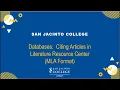 Databases Citing Articles in Literature Resource Center MLA Format
