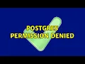 Postgres permission denied 2 Solutions