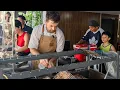 Live Service Chef Selling Banh Mi on the Streets of Viet Nam