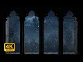 Lagu 4K Harry Potter Winter Window View - Hogwarts Snow Ambience \u0026 Wind Sounds for Study and Sleep