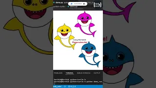 How to draw Shark using python turtle Python Turtle Graphics 17 New Baby shark with Python Turtle