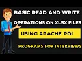 Automating EXCEL Operations using Apache POI Basic programs for Automating XL Files in Selenium