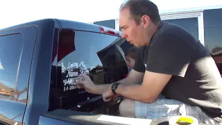 Remove an In Loving Memory Decal Follow Along as Todd and I Remove a Vinyl Decal From Glass