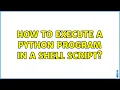Unix Linux How to execute a python program in a shell script 3 Solutions