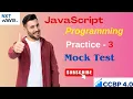 JavaScript Programming Practice - 3 Placement Preparation CCBP