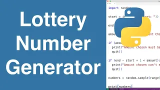 Lottery Number Generator Python Example