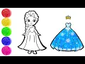 Drawing and Coloring Princess - Let s draw Princess Dress