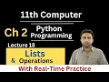 Lists in Python 11th Computer Chapter 2 Python Programming Qais Ali Khan
