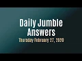 Daily Jumble February 27 2020 Jumble Answers for 2020