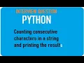 Python Consecutive Character Counting in strings compression