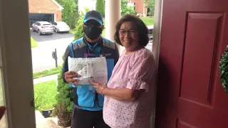 Texas Amazon Delivery guy surprised mom in Virginia on her 80th birt ay