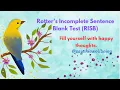 Rotter Incomplete Sentences Blank Personality Test Adjustment Problems By Eisha Younas
