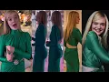 Elle Fanning hot look in green gown Paco Rabanne Fame