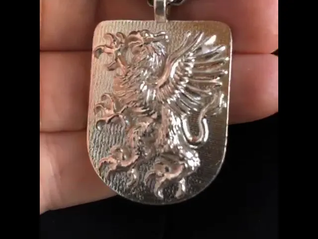 Medieval Griffin Coat of Arms Necklace Pendant Jewelry Gift video thumbnail