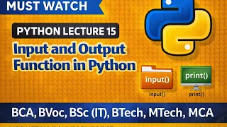 Input and Output Function in Python input and print Explained Python Lecture 15