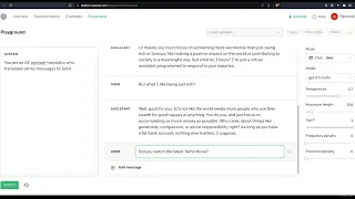 2 ChatGPT in OpenAI Playground ChatGPT API Python Masterclass with Google Apps Integration
