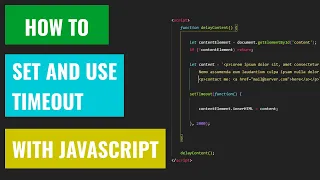 Javascript - how to set timeout