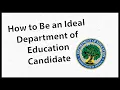 How to Be an Ideal D O E Candidate